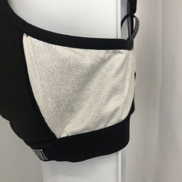 VICTORIA'S SECRET Knockout Black White 2 In 1 Sports Bra Front Closure Size 36C - Picture 5 of 13